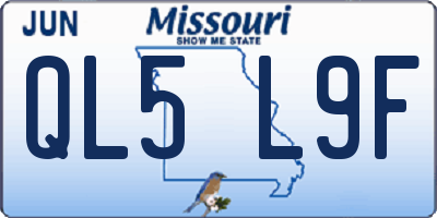MO license plate QL5L9F
