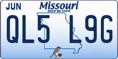 MO license plate QL5L9G