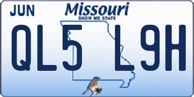 MO license plate QL5L9H