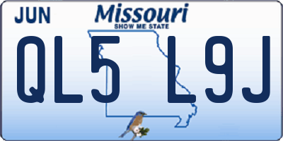 MO license plate QL5L9J