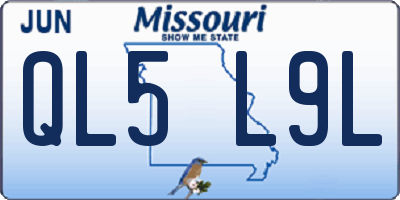 MO license plate QL5L9L