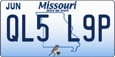 MO license plate QL5L9P