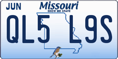 MO license plate QL5L9S