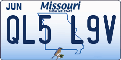 MO license plate QL5L9V