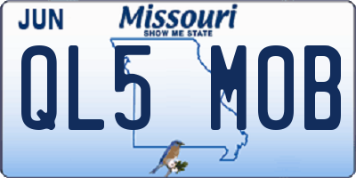 MO license plate QL5M0B