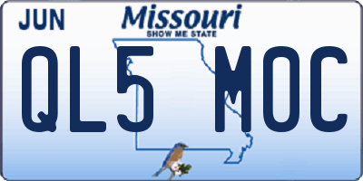 MO license plate QL5M0C