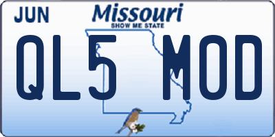MO license plate QL5M0D