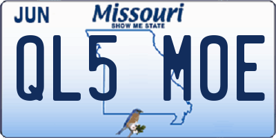 MO license plate QL5M0E