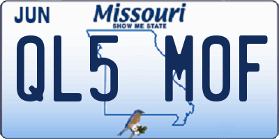 MO license plate QL5M0F