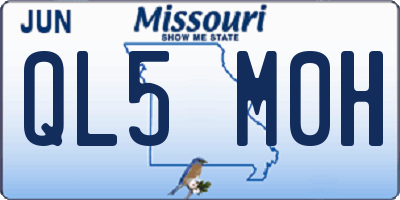 MO license plate QL5M0H
