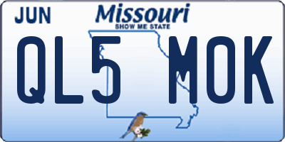 MO license plate QL5M0K