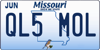 MO license plate QL5M0L