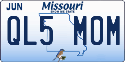 MO license plate QL5M0M