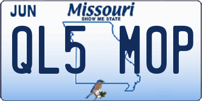MO license plate QL5M0P