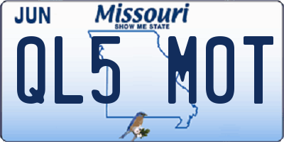 MO license plate QL5M0T