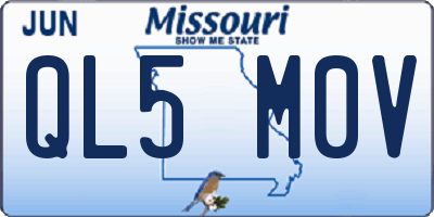 MO license plate QL5M0V