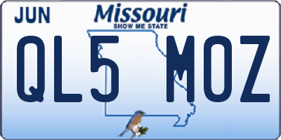 MO license plate QL5M0Z