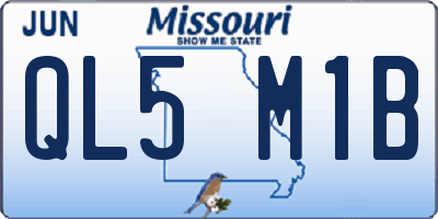 MO license plate QL5M1B