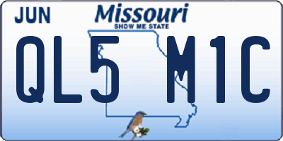 MO license plate QL5M1C