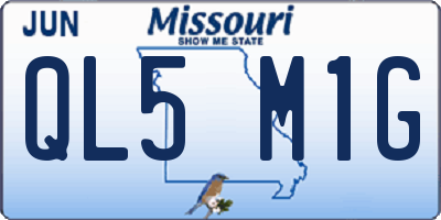 MO license plate QL5M1G