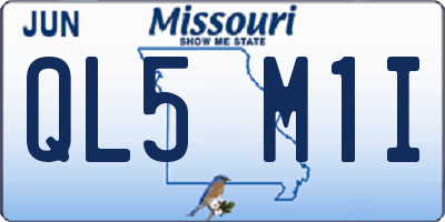 MO license plate QL5M1I