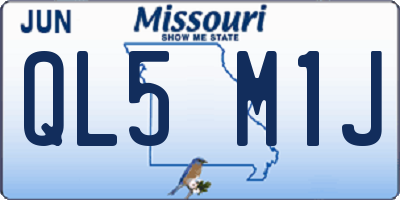 MO license plate QL5M1J