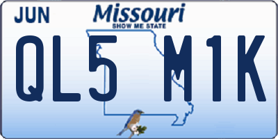 MO license plate QL5M1K