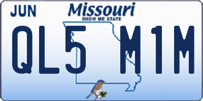 MO license plate QL5M1M
