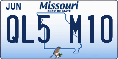 MO license plate QL5M1O
