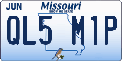 MO license plate QL5M1P
