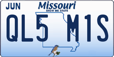 MO license plate QL5M1S