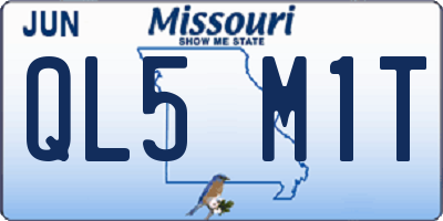 MO license plate QL5M1T