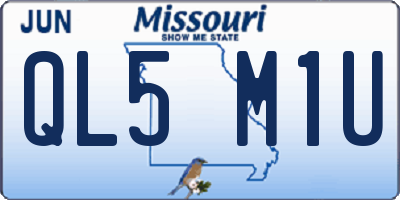 MO license plate QL5M1U