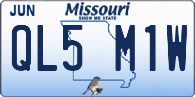MO license plate QL5M1W