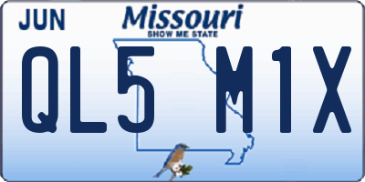 MO license plate QL5M1X