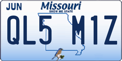 MO license plate QL5M1Z