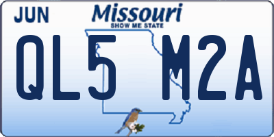 MO license plate QL5M2A