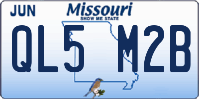MO license plate QL5M2B