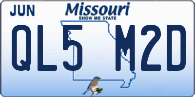 MO license plate QL5M2D
