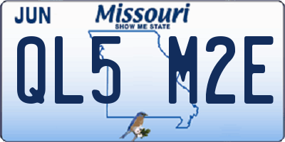 MO license plate QL5M2E