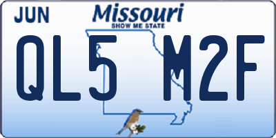 MO license plate QL5M2F