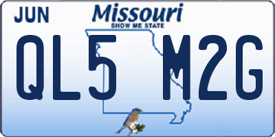 MO license plate QL5M2G