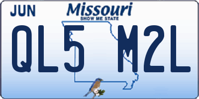 MO license plate QL5M2L