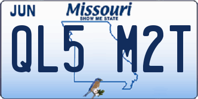 MO license plate QL5M2T