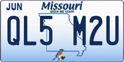 MO license plate QL5M2U