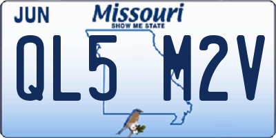 MO license plate QL5M2V