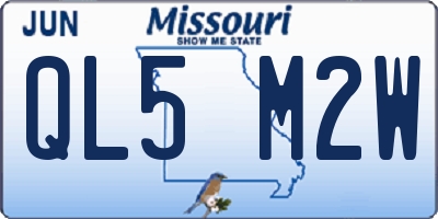 MO license plate QL5M2W
