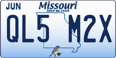 MO license plate QL5M2X