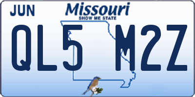 MO license plate QL5M2Z