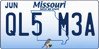 MO license plate QL5M3A